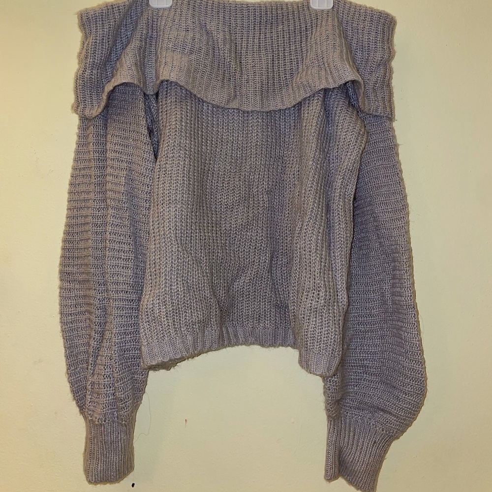 Off the shoulder Grey Sweater